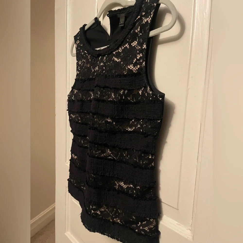 J. Crew NWOT Black Lace Sleeveless Blouse - Picture 3 of 16